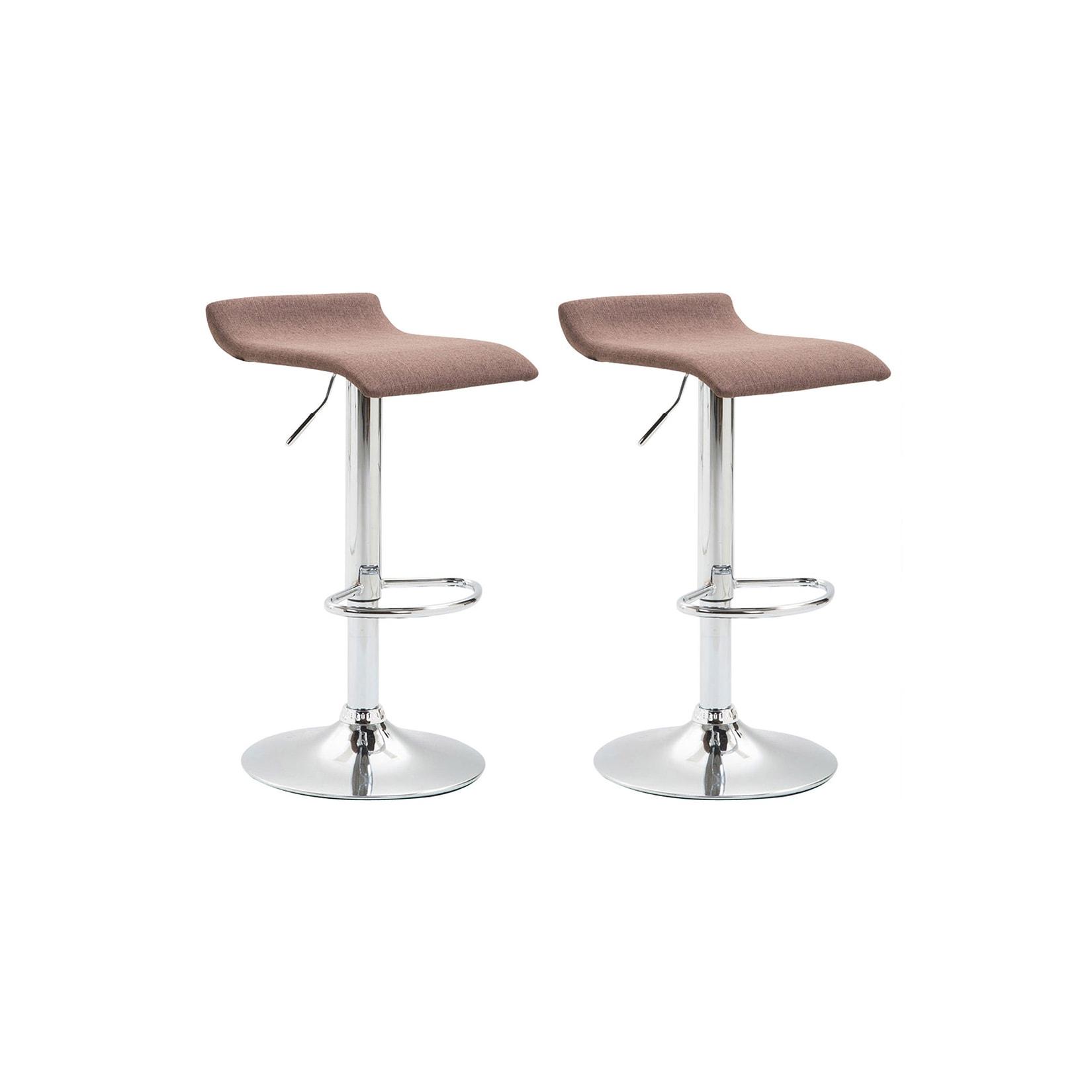CLP 2er Set Barhocker Dyn V2 Stoff C Farbe: braun
