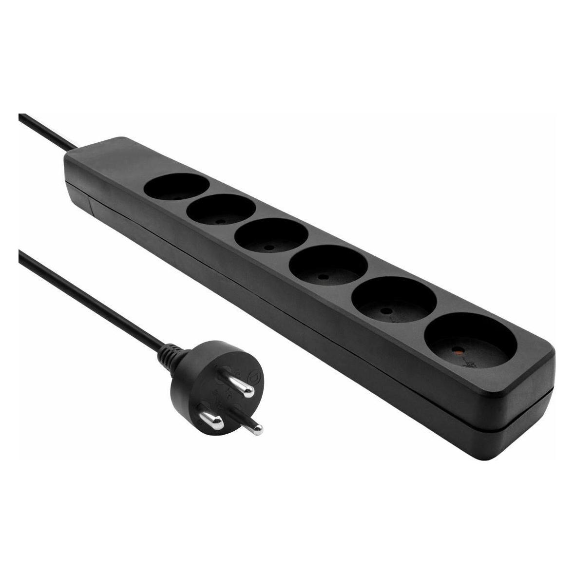 MicroConnect Danish Power Strip 6-way (6x, Typ 13, 5 m) (MC-GRU0605DKB)
