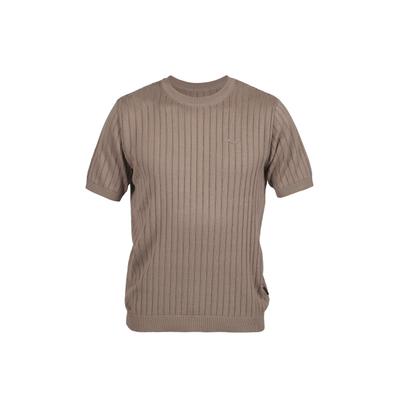 Bolero KLEINIGKEIT "Kleinigkeit Signature Strick T-Shirt", Herren, Gr. S, beige (taupe), 100% Baumwolle, unifarben, normal, Rundhals, Strickjacken Bolero