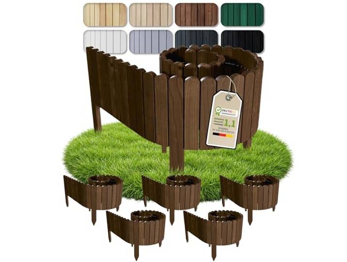 Floranica Borderrand hout 10 m (5x à 2 m) H 10 cm Bruin