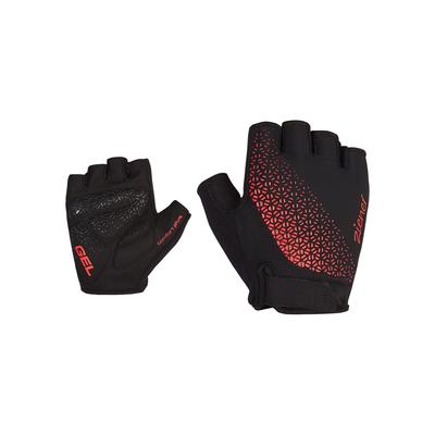 Fahrradhandschuhe ZIENER "CADJA-Z", Damen, Gr. 8, schwarz (signal peach), Materialmix, Handschuhe