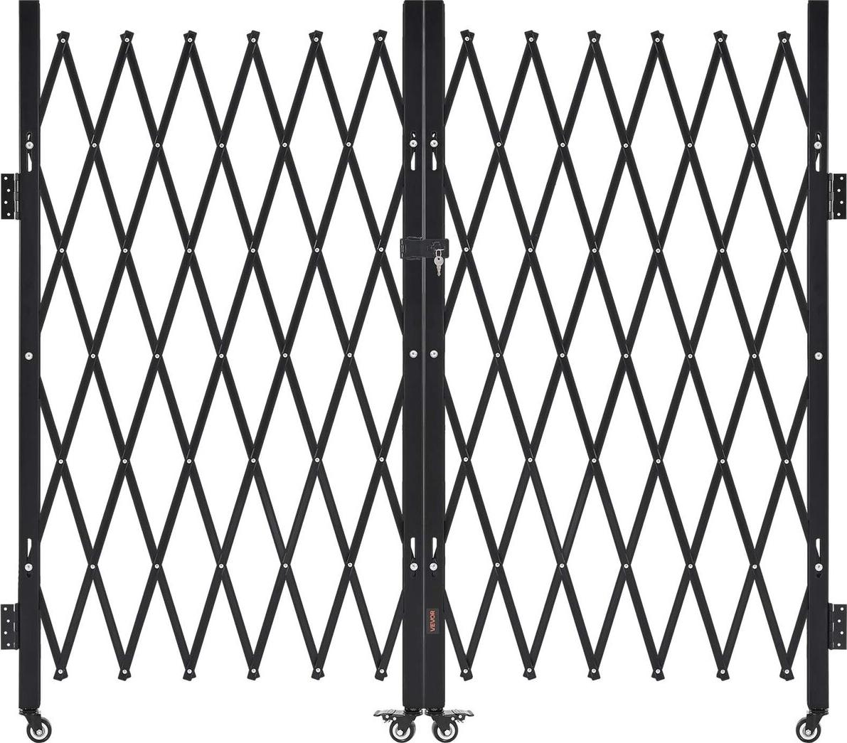Double Folding Security Gate Lockable Scissor Gate 125.98 x 63.19 in(WxH)