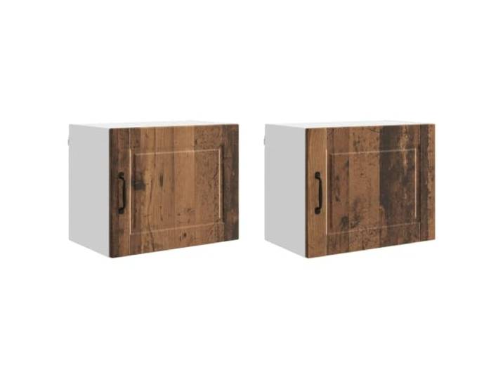 IBUQDDV Wandschrank Porto 2 STK. Altholz Holzwerkstoff Küchenschrank, Wandmontage, Holzwerkstoff, Innenbereich, Stauraum, Regalböden, moderne Küche