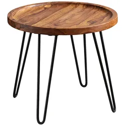 Couchtisch aus Sheeshamholz, Modernes Design mit Haarnadelbeinen. 45x41x40 cm | Kadima Design