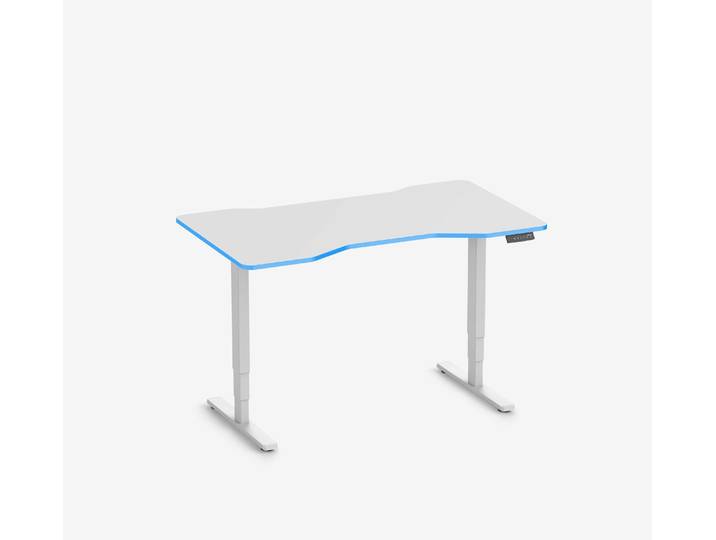 FOKUS Gamingschreibtisch Weiß 140x80 Cockpit Ocean