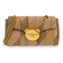RUE MADAM PARIS für Damen. 1631 Tasche Puffy XL Patchwork braun (OSFA), Beige, Lässig, Polyurethan