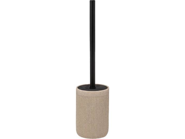 5Five Toiletborstel in houder Onyx - beige/zwart - polystone - 40 x 9 cm