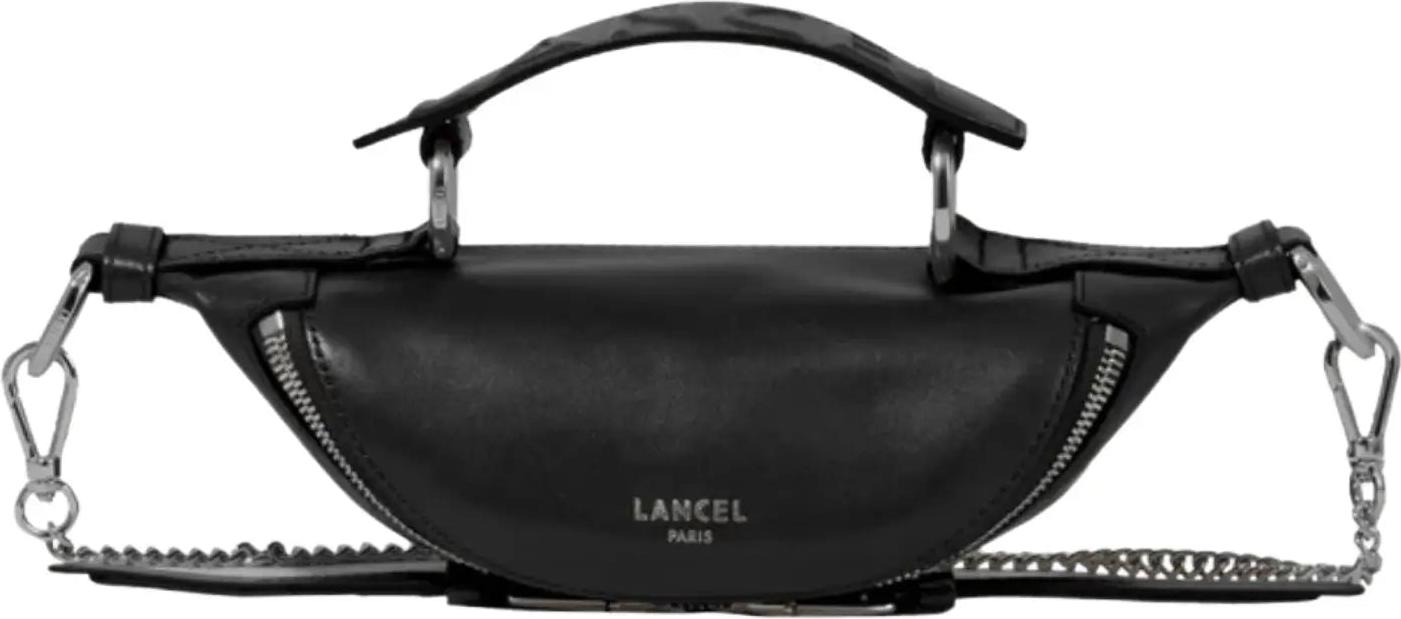 Lancel Sac Bandoulière Mini Origami, Schwarz/Silber