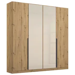 Drehtürenschrank Artemis Champagner, Eiche Artisan