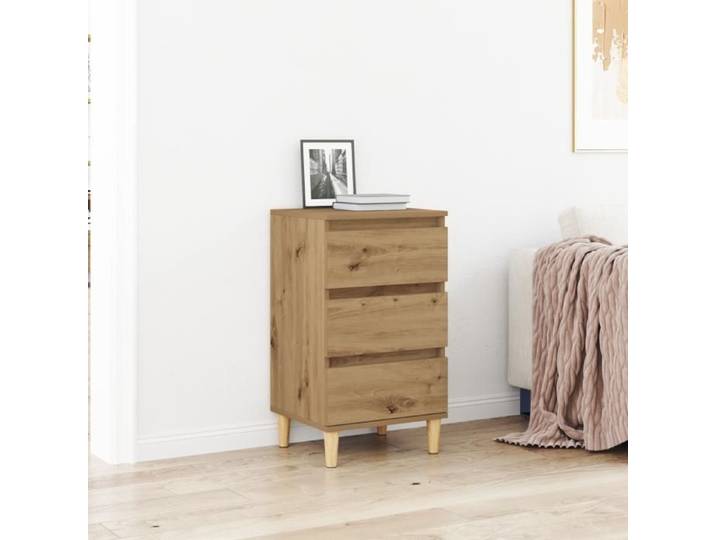 Table de chevet en chêne d artisanat 40x35x70 cm en bois d ingénierie