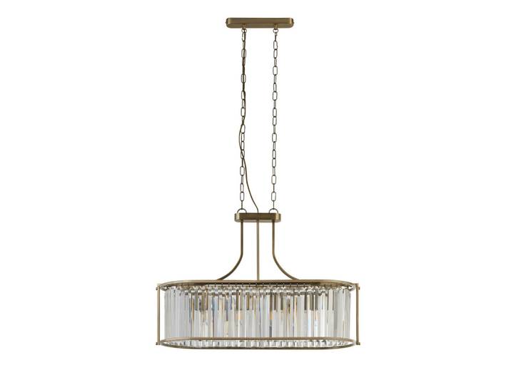 Kristall-Hängeleuchte Victoria, Messingfarben, Metall, Glas, 30x78x50 cm, Lampen & Leuchten, Leuchtenserien