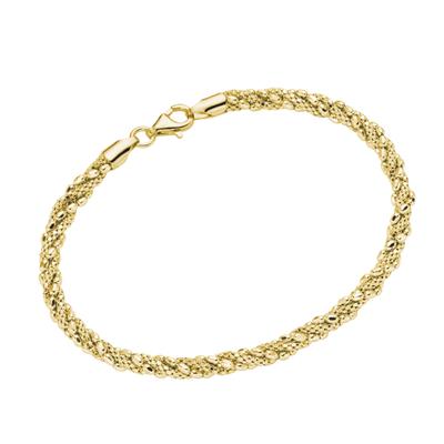 Armband SMART JEWEL "Fantasiekette, gedreht, Silber 925", gold, Armbänder, Damen, 19cm, Silber 925 (Sterlingsilber), Armband