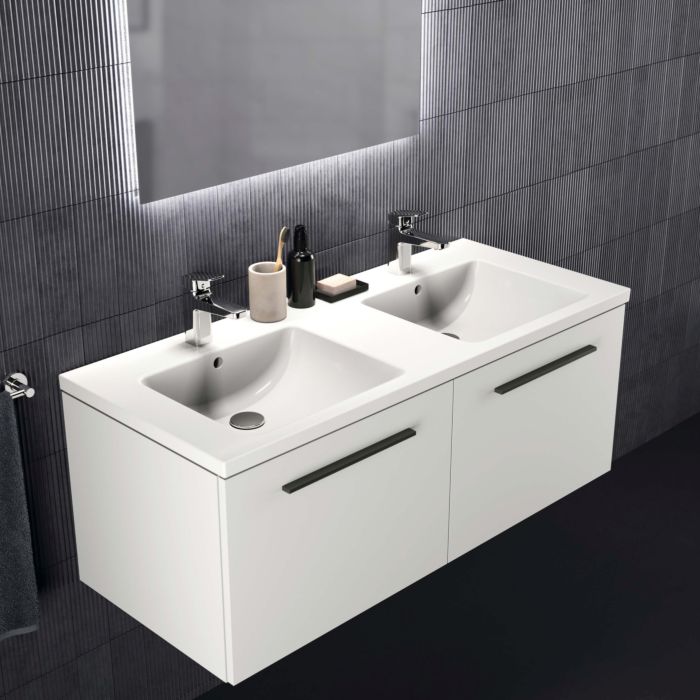 Ideal Standard life B Möbel-Doppelwaschtisch T4602MA 121x51,5x18cm, weiß Ideal Plus