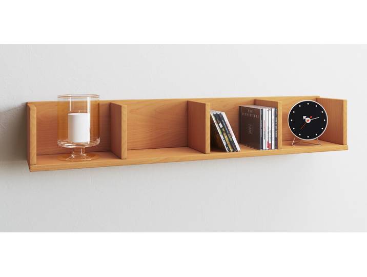 Wandregal VCM Holz Wandregal Hängeregal Wandboard Regal Honsa , braun (buche), B:97cm T:17cm, Regale, Wandregal