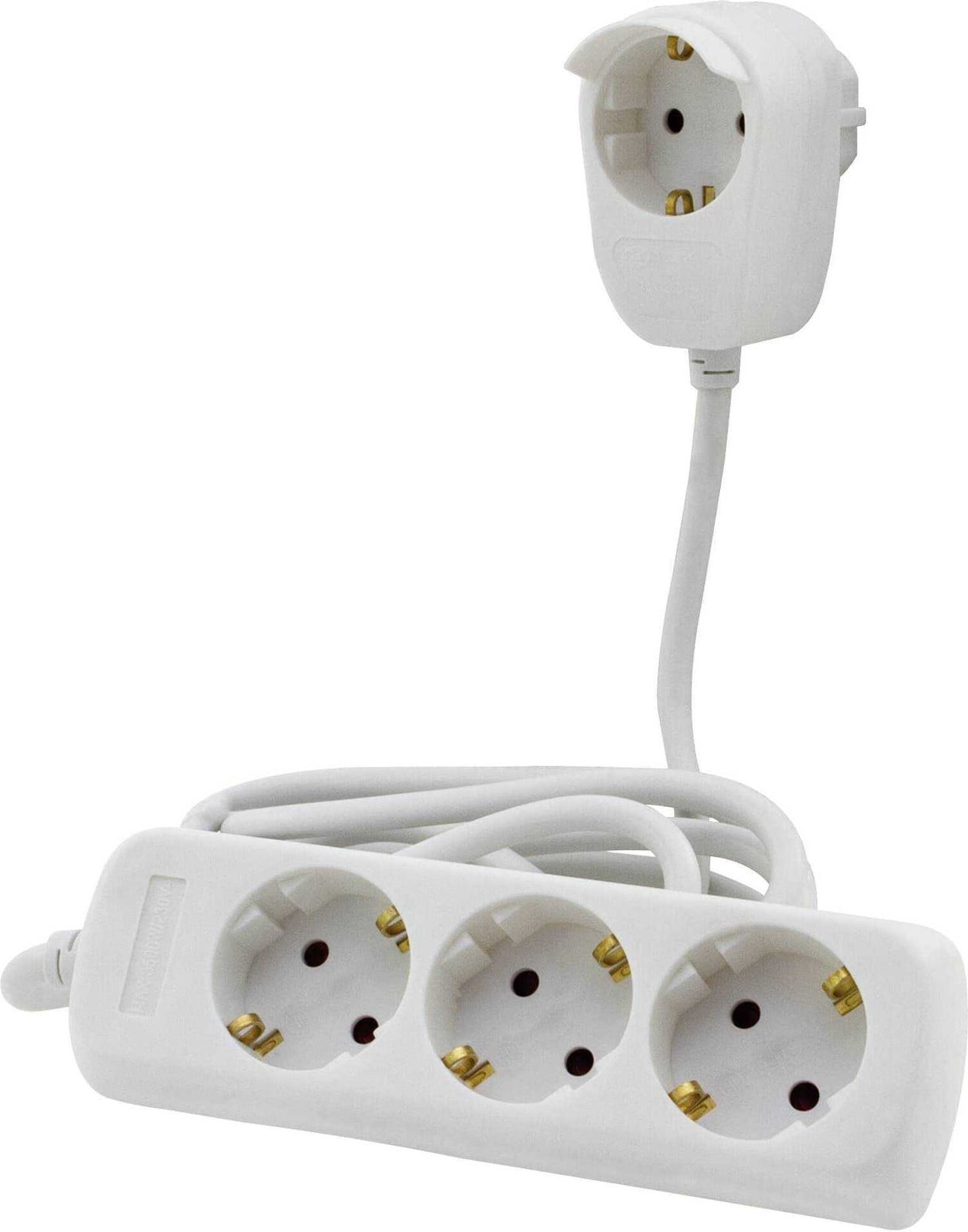 REV Powersplit stekkerdoos met 3+1 stopcontacten, 2 meter, wit