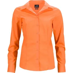 James & Nicholson Damen Popeline Business Bluse langarm JN641 orange M