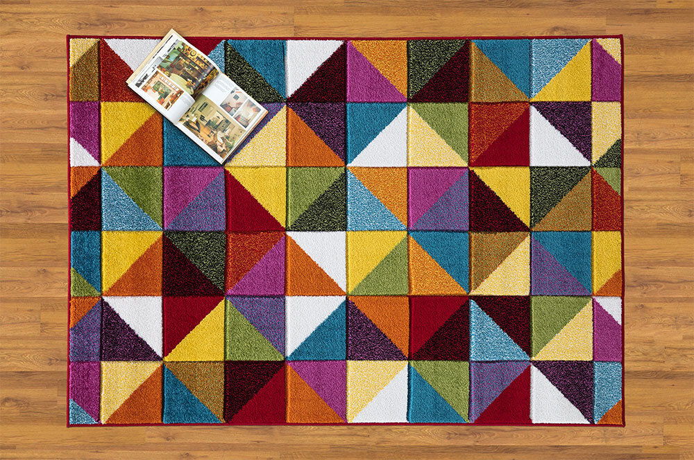 Milano Rugs Multi Colour Geometric Area Rug Rectangle 120 x 170cm
