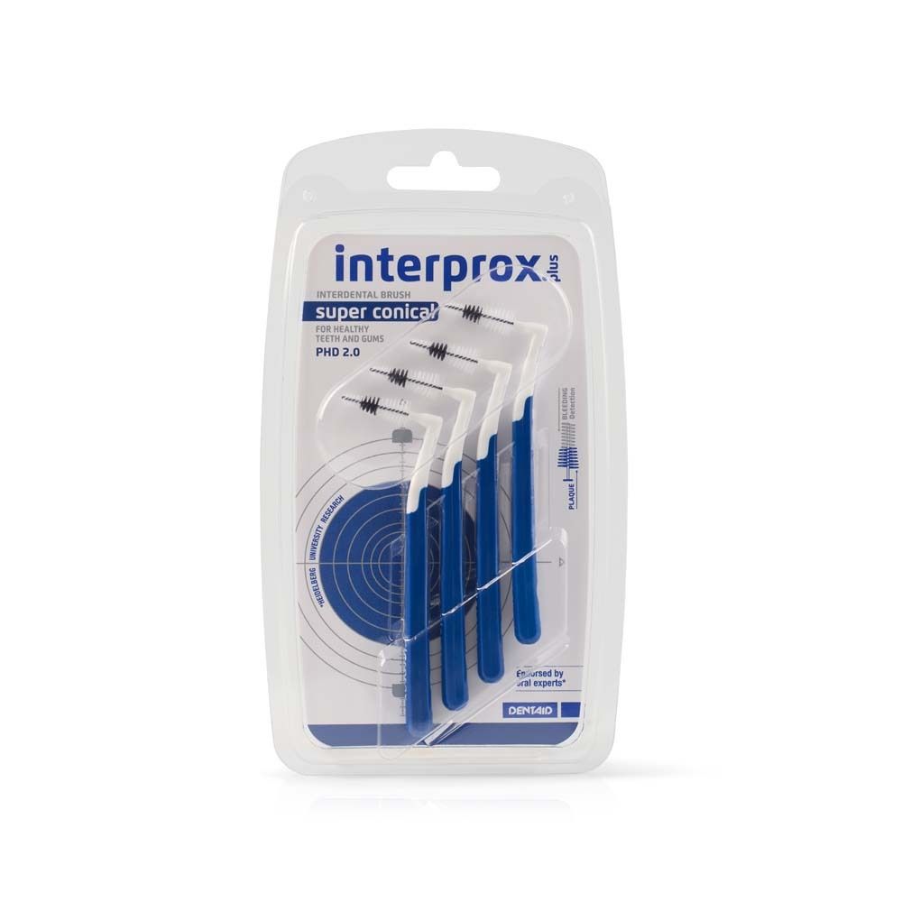 Interprox plus super conical blau Interdentalbür. 4 St Zahnbürste