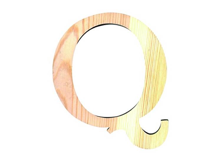 Artemio 11,5 cm houten letter Q in hoofdletters, beige