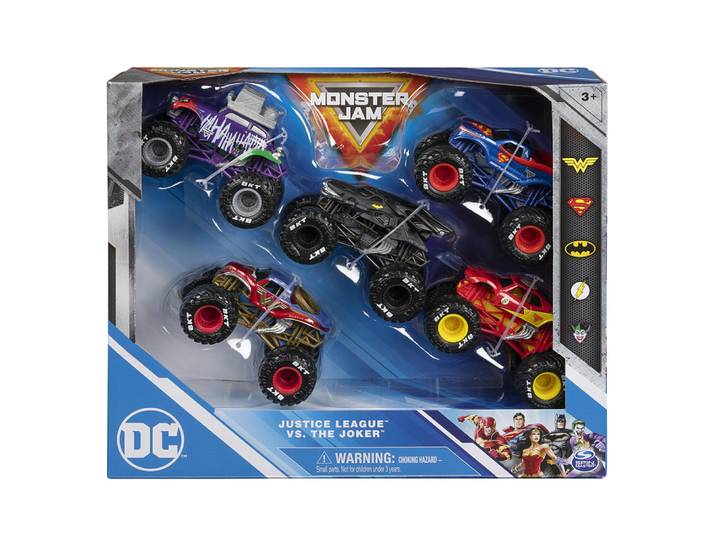 pack de 5 vehicules die-cast 1:64 dc comics monster jam