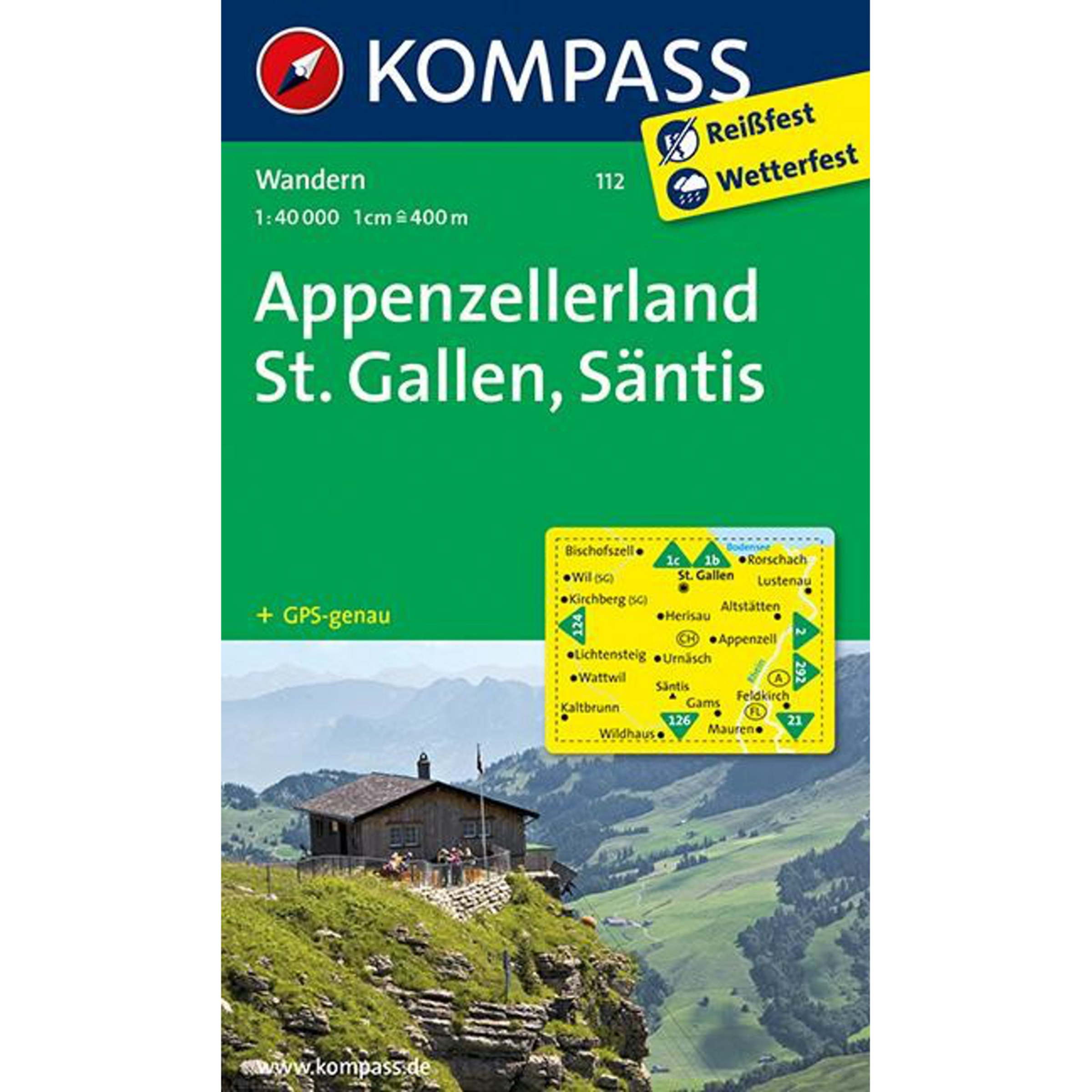 Kompass Verlag WK 112 Appenzell - St. Gallen - Säntis Topografische Karten 2. Aufl. 2025