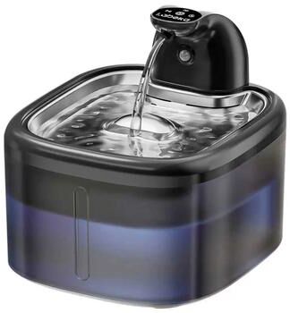 Inspired Living Cordless Stainless Steel Cat Water Fountain With Motion Sensor & 3.5L Capacity dusk Black