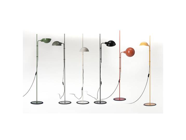 Funiculí Stehleuchte, moosgrau - MARSET - Wohnzimmer - Design - Metall - Mit Schirm