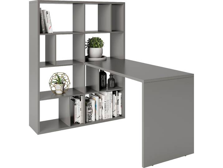Bücherregal MY HOME Felicia , grau, B:112,5cm H:146,6cm, Holzwerkstoff, Regale, Bücherregal