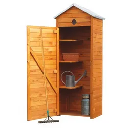 Geräteschrank Mannheim 78 x 49,5 x 194,5 cm - Gartenschrank aus Kiefer, Anthrazit – schmaler Gartenschrank für Gartenzubehör