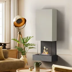 muenkel design Sona [moderner Design Ethanolkamin]: Galaxy (Schiefer dunkelgrau) - Weiß - Planika Senso