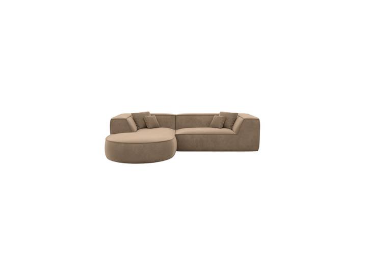 4-Sitzer Design Ecksofa „Lorenza“ mit Samtbezug Samtbezug Braun BLOOMINGLOFT Collection