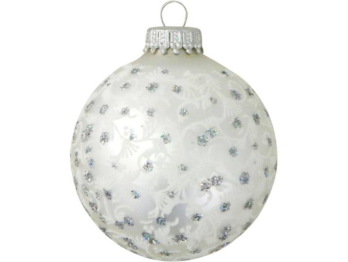 Weihnachtsbaumkugel KREBS GLAS LAUSCHA CBK72789 , silber (silberfarben), Ø:6,7cm, Glas, Weihnachtsbaumkugeln, Weihnachtsbaumkugel