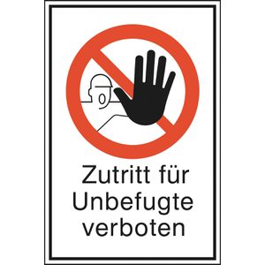 SafetyMarking Hinweisschild Aluminium, 18,5 x 13,1 cm, Verbotszeichen, Zutritt verboten