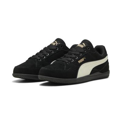Sneaker PUMA "K-Moda Sneakers Damen", Damen, Gr. 42, schwarz (schwarz warm weiß gold), Obermaterial: Textil, Synthetik, Kuhleder. Futter: Textil. Innensohle: Textil, Keine Angabe. Laufsohle: Gummi, Schuhe Sneaker
