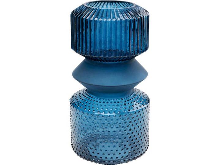 Vase, Blau, Glas, 18x36x18 cm, Dekoration, Vasen, Glasvasen