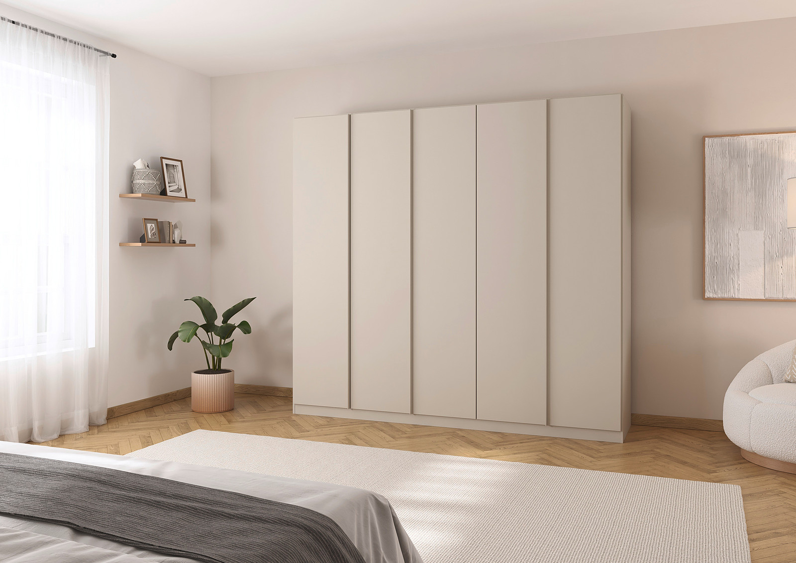 home24 Draaideurkast beige/kasjmier basic Hoogte: 226 cm