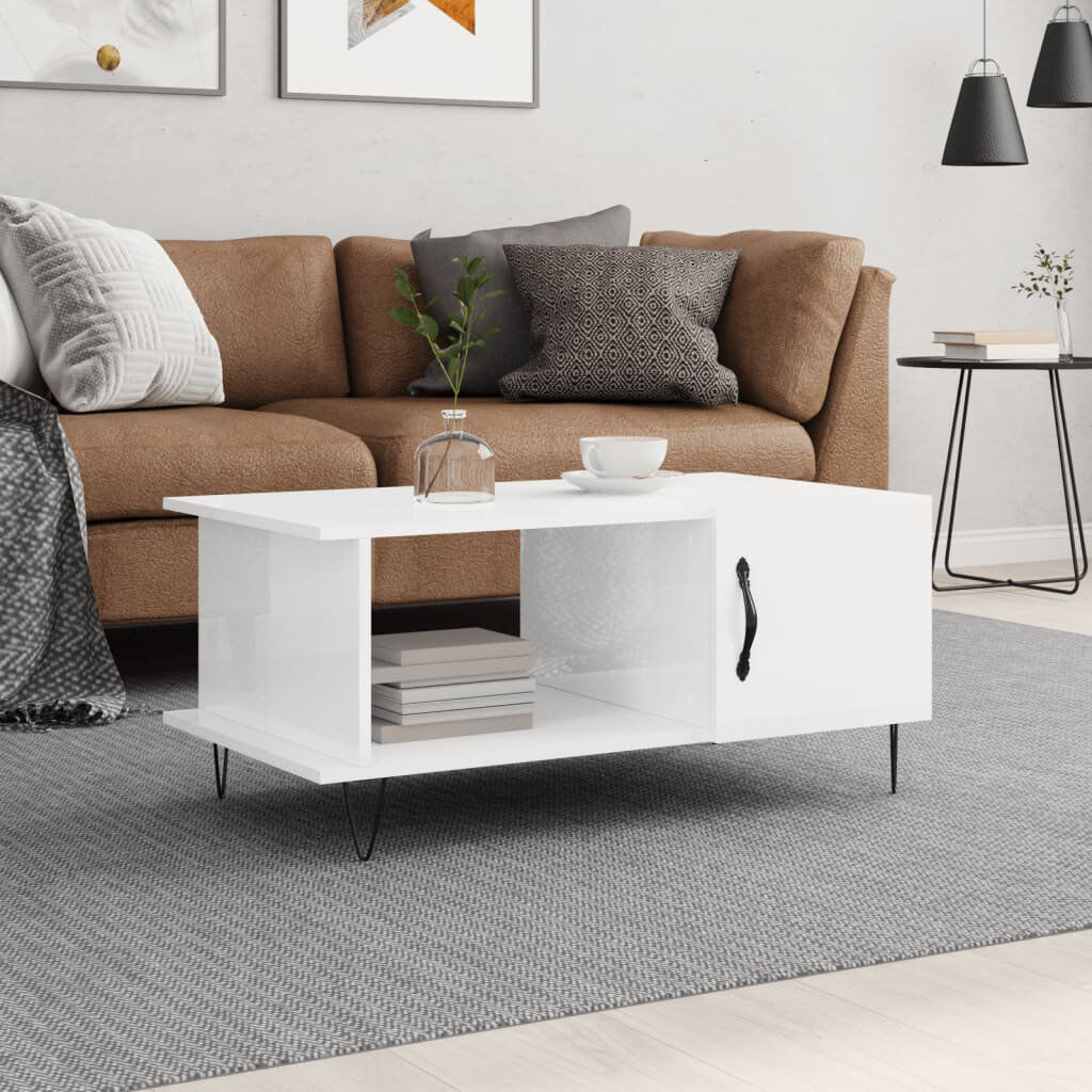 George Oliver Add a touch of elegance to your living room with this stylish coffee table. High Gloss White