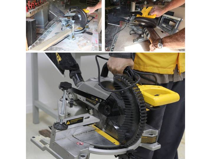 DW713(250mm) scie à onglet Machine de découpe d'aluminium travail du bois support de scie circulaire électrique établi 1600W