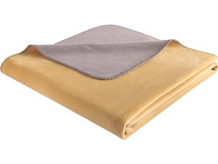 biederlack Wohndecke Duo Cotton Melange Baumwollmischung Honig/Natur Größe 150x200 cm