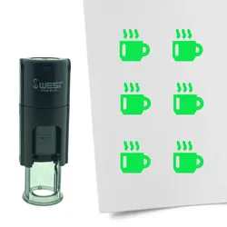 CombiCraft Selbstfärbender Stempel 'Kaffeetasse' in der Farbe Grün, Ø10mm