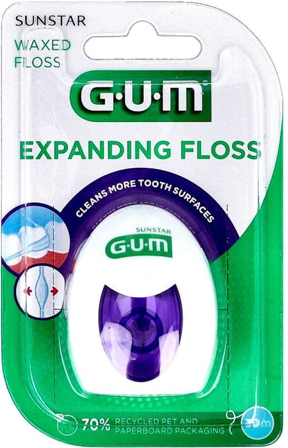GUM EXPANDING FLOSS leicht gewachst, flauscht, 30 m