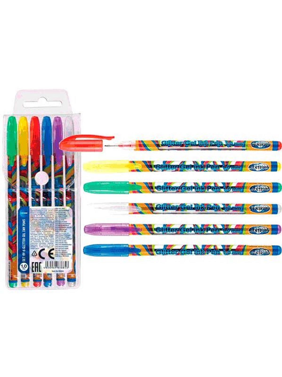 CENTRUM Gel pens Glitter. Set of 6 pcs.