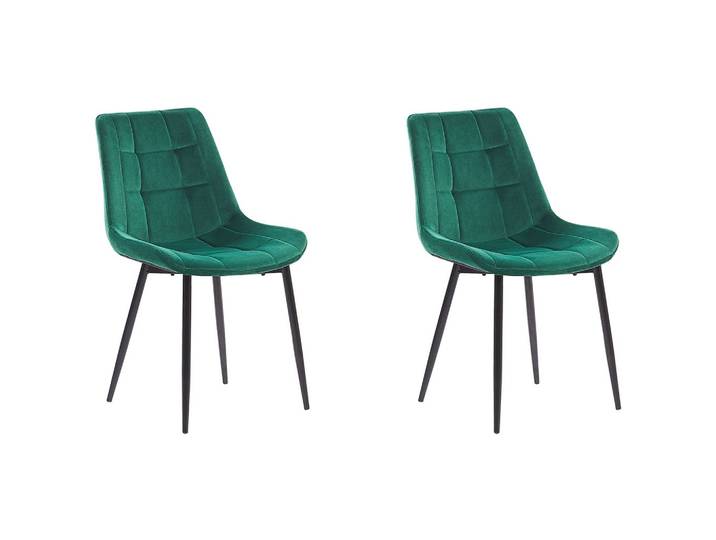 STUHL 2er-Set Samtstoff Grün Melrose