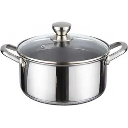 Cheffinger Topf 20cm 3L Antihaft Wabenstruktur, Pfanne + Kochtopf, Silber