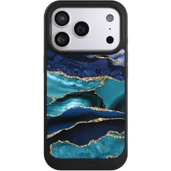 Nivocase Hülle für Apple iPhone 17 Pro Handyhülle NIVOcore Case Schwarz Glitzer Look Marmor Trends (Apple iPhone 17 Pro), Smartphone Hülle, Schwarz