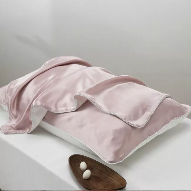 INF Taie d'oreiller 100 % soie de mûrier Rose