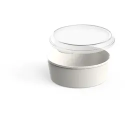 Food Bowls circ Mehrweg rund 750ml Mehrweg Schalen cremeweiß mit Deckel