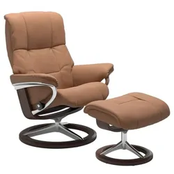 Stressless Sessel mit Hocker Mayfair Signature Leder Braun Batick Latte M (Medium)