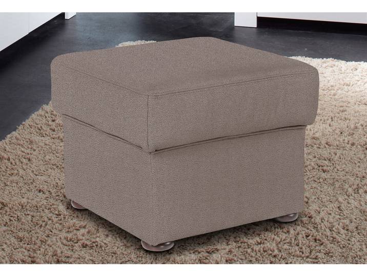 Hocker, Luxus-Kunstleder, Grau, 58×45 cm, Exzellente Detailverarbeitung, sit&more