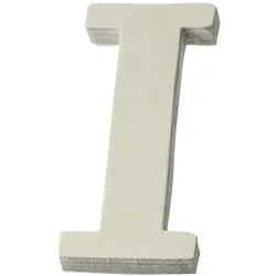 6x Knorr Prandell, Holzbuchstaben + Stoffbuchstaben, Holzbuchstabe I 8x3,5x1cm natur